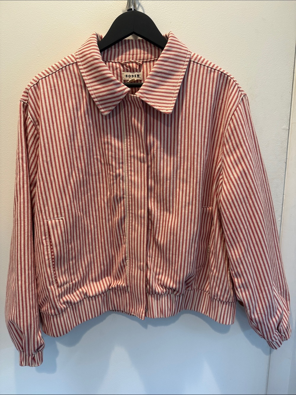 Boden Red & White Striped Jacket!